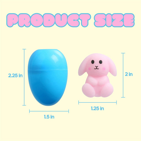 36pcs Easter Mochi Squishy Toys | Prefilled Eggs with Mini Squishy Toys | Easter Shapes | Basket Fillers, Party Favors