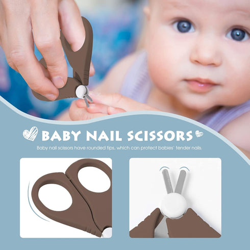 Set PAPABEAR Baby Nail Clippers with Cute Case, Infant Fingernail and Toenail File Kit for Newborn Manicure