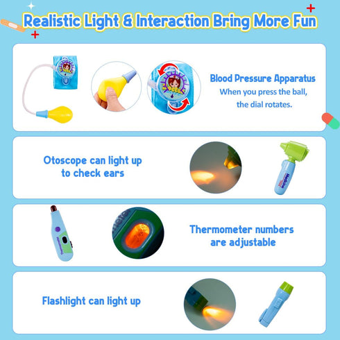 3-5, Set 3 4 5 6 Meland Doctor Kit for Toddlers Dentist Play with Teeth for Kids Pretend Play Kids Toys Birthday Gift