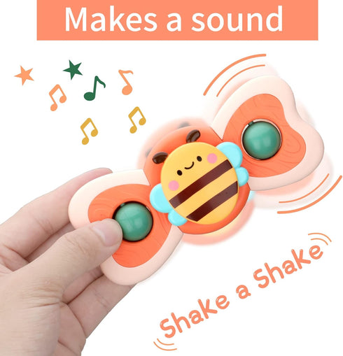 Spinning Sensory Learning Toys for Toddlers 1-3, Suction Cup Spinner Toy, Birthday Gifts for 1-2 Year Olds