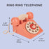Communication 2+ Mentari Toys - Ring Ring Telephone - Solid Wood Retro Chorded Dial Phone for Toddlers - Pretend Play