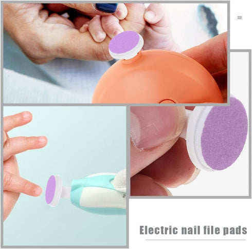 Ipetboom Trimmer 24pcs Electric Nail Pad for Infant Toddler Nail Grinding Heads Replacement Pads