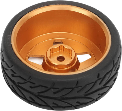 VBESTLIFE RC Car Tires, Aluminum Alloy Rubber Wheel Rims Replacement for ZD Racing 1/16 S16 EX16 (2Pcs)