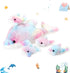 17-Inch 4 Set WEWILL Rainbow Dolphin Plush Toy with Baby | Soft & Cuddly Stuffed Family | Colorful Dolphin Plush Gift