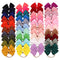 jollybows 40pcs Hair Accessories for Kids, Baby Girls Hair Bows Headband Nylon Elastic Hair Band