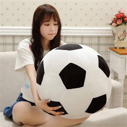 '-White,7.8inch/20cm) AOQI Fluffy Stuffed Toy Soccer Ball Plush Pillow Soft Durable Stuff Soccerball Gift for Kids Boy