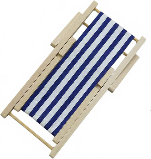 Pack 4 Dollhouse Miniature Furniture Accessories Foldable Wooden Beach Chair Mini Longue Deck Chair Doll House Ornament