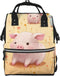 OUSIKA Colorful Cute Pig Print Diaper Bag Multifunction Laptop Backpack Travel Daypacks Large