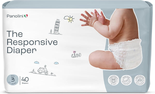 The Responsive Diaper Size 3 (1728 lbs), 40 Ct Italian Premium Design,