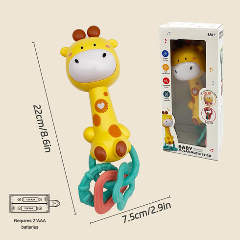 Baby Music Rattle Toy - Teething Toy for Infants 6-12-18 Months, Sensory Toys for Baby Boy Girl Gifts (Giraffe)