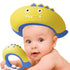 Baby Shower Cap Shield, Visor Hat for Eye and Ear Protection, Cute Dinosaur Shape for Kids, Yellow