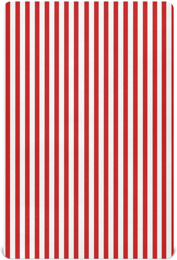 Jihqo Red White Stripes Crib Sheets for Boys Girls Soft Breathable Mini Crib