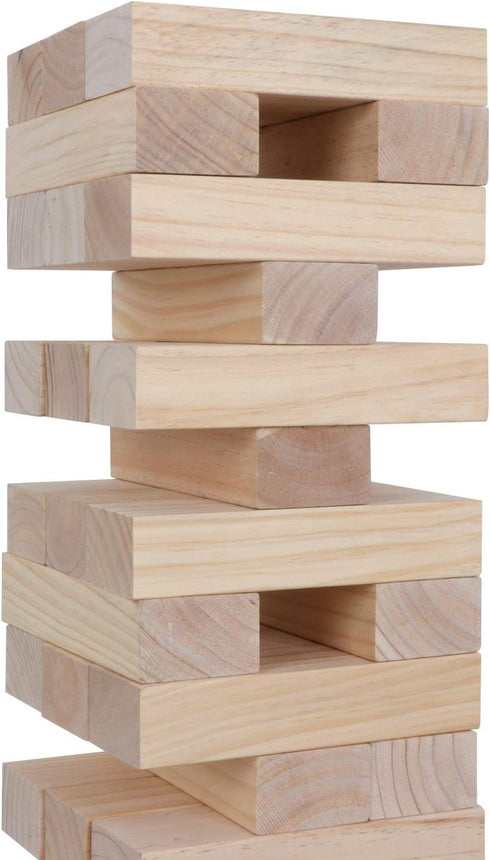 Outdoor Games Giant Tumble Tower - Large Tumbling Timber Wood Blocks Tower Yard Game for Kids & Adults Family Stacking