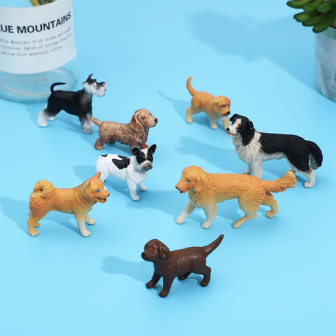ONEST 20 Pieces Mini Dog Figurines Playset - Hand Painted Tiny Dogs, Realistic Detailed Plastic Puppy Figures for Kids