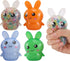 FauKait Easter Basket Stuffers,Easter Basket Essentials,4pcs Squishy Easter Bunny Stress Balls for Adults,Easter