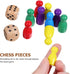 STOBOK 50 Pcs Multicolor Wooden Pawns Board Game Pieces with 2 Dice - Tabletop Markers for Board Games