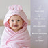 NOOVIA 0-3 35x35in, Premium Cotton Baby Hooded Towel for Toddler Girl Years, Soft Cotton Bath Towel with Hood, Large