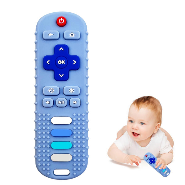 Baby Teething Toys, Food Grade Silicone Teethers for Babies 3-18 Months, TV Remote Shape Infant Chew Toys, BPA Free (1