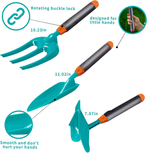 16Pcs Kids Gardening Tools Set - Outdoor Toys with Wheelbarrow, Apron, Watering Can for Educational STEM Learning