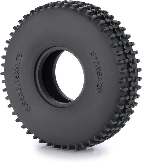 Pack of 4 Rubber Tires Set, 65mm RC Crawler Tires with Foam for 1/18th TRX4-M TRX4M Upgrade Parts