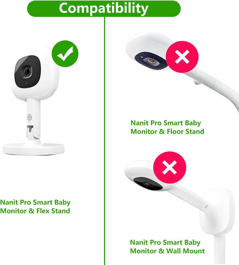 Adjustable Baby Monitor Wall Mount Compatible with Nanit Pro Smart Baby Monitor & Flex Stand, Baby Camera Wall Mount with Perfect View Angle and Easy to Install