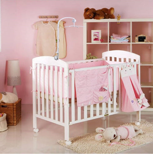 sweetfamily 34 Inch Baby Crib Mobile Bed Bell Holder with Music Box,Adjustable Holder DIY Arm Bracket Nut Screw