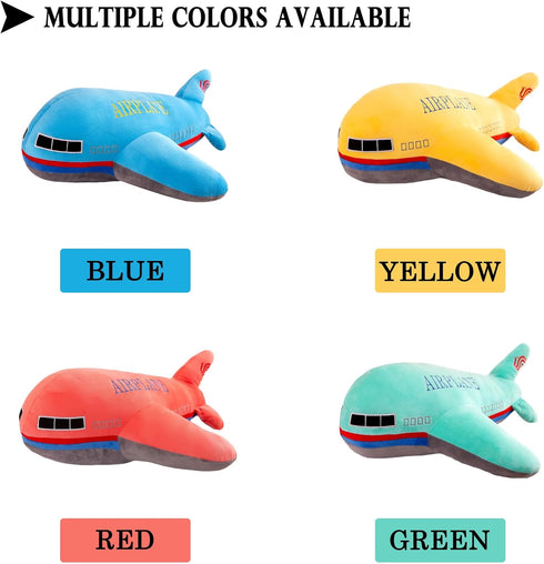15.7" zhidiloveyou Airplane Plush Red Stuffed Plane Toy Aircraft Hug Pillow Gifts for Kids