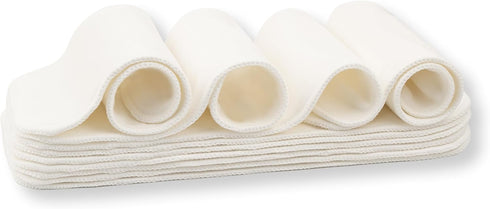 Nora's Nursery 5-Layer Cotton Inserts 10 Pack with Snaps | Super Absorbent,