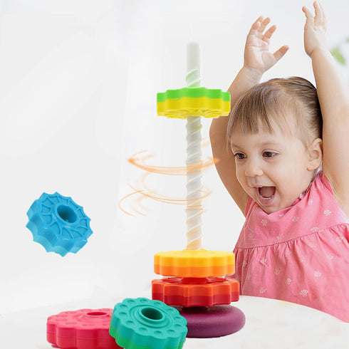 Baby Spin Stack Toy, Premium Stacking Toy for Toddlers, Educational Learning Toy for 1-3 Year Old Birthday Gifts