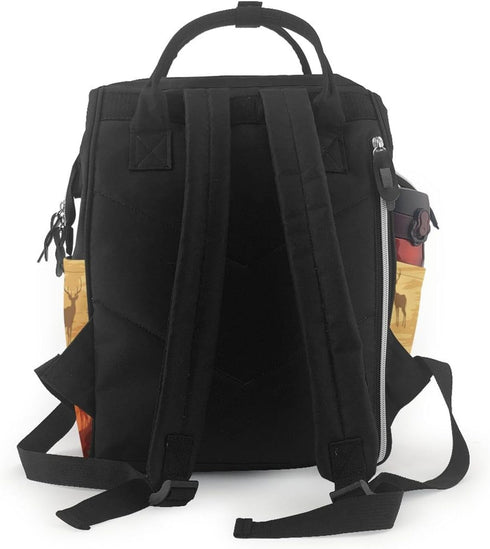 HCBPWVQA Backpack Daypacks Backpack Mommy Deer Show Diaper Bag with Changing Pad and Pacifier Holder, Multifunction