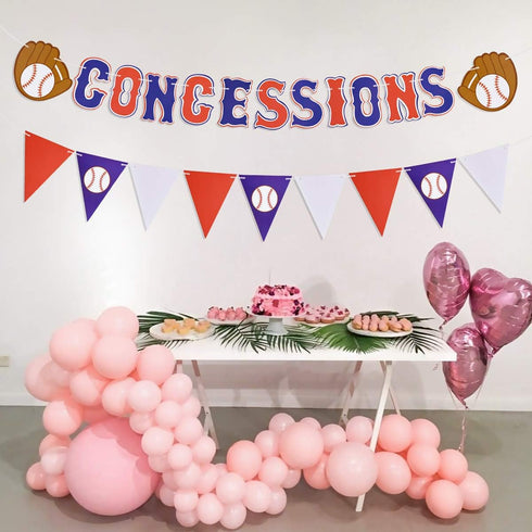 Baseball Party Supplies Concessions Banner, Sports/Baseball Themed First Birthday Party Decorations