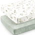 GRSSDER Stretch Ultra Soft Jersey Knit Fitted Crib Sheets Set 2 Pack,Fit All Standard Crib Mattress Pads Safe and Snug, Crib Fitted Sheet for Baby, Dinosaur by GRSSDER
