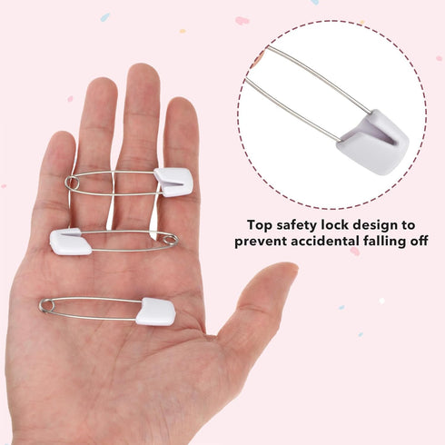 TIESOME 70 2.2 Inch Pieces Diaper Pins, Diaper Safety Pin, Stainless Steel Diapers Pins for Cloth Diapers, with Plastic