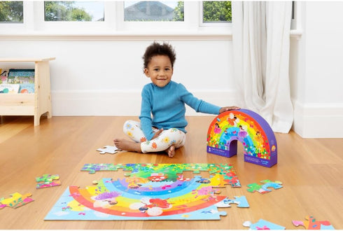 36-Piece 3-5 24" 18" Crocodile Creek Jigsaw Floor Puzzle - Fun Floor Puzzles for Kids Ages - Heavy-Duty Shaped Box