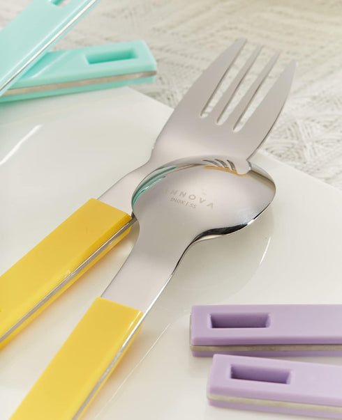 ANNOVA Children's Flatware, 6 Pieces Kids Silverware - Stainless Steel, 3 Safe Forks, 3 Tablespoons, Toddler Utensils