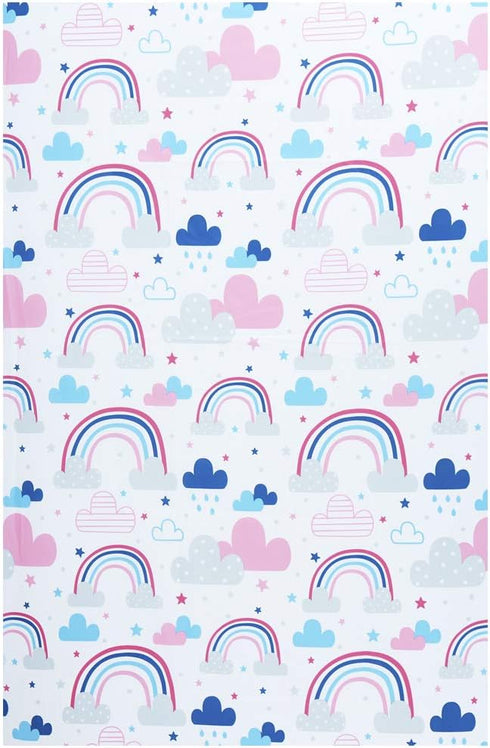 Funhouse Let's Chase Rainbows Toddler Bedding Set - 4 Piece Comforter, Sheet Set for Girls Bed, Pink