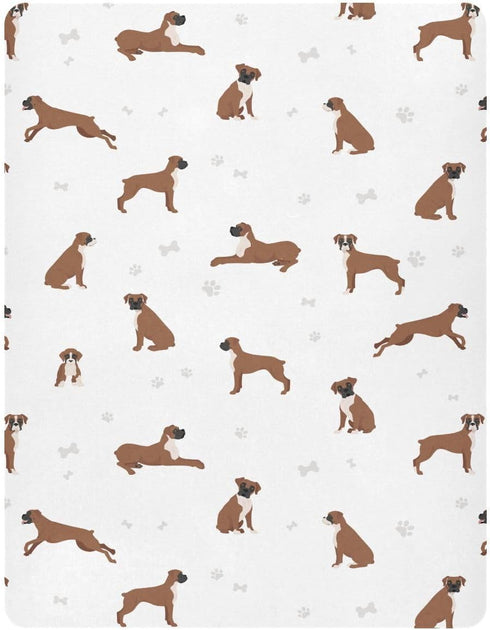 39 27 5In Crib Sheets for Boys Girl Boxer Dog Breathable Mini Crib Mattress Sheets Fitted,Toddler Baby Sheets for Crib
