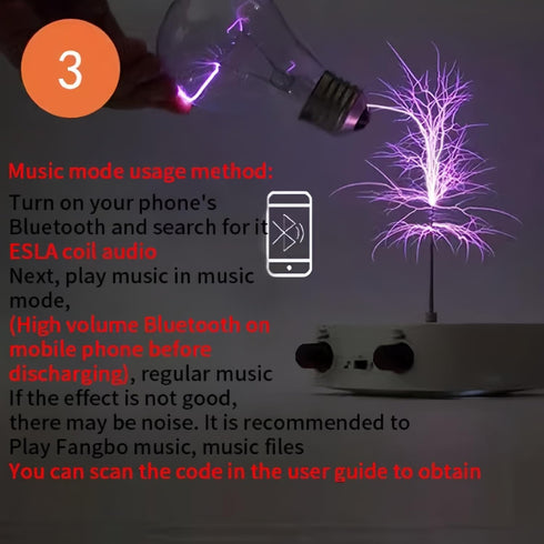 TKXEC Bluetooth Music Tesla Coil Arc Plasma Coil Desktop Toy Science Education kit Mode Touchable Artificial Lightning