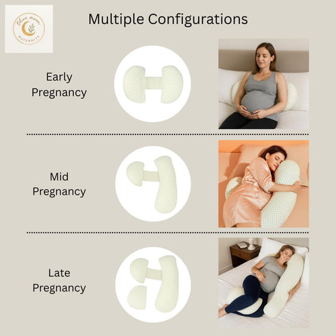 Olive Moon Maternity Pregnancy Back Support Pillow | Breathable Coton Cushion for Prenatal & Postpartum Comfort |
