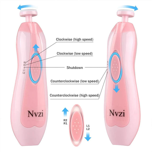 Baby Nail Trimmer Electric, Nail File Baby Nail Clippers with Light for Newborn or Toddler Toes and Fingernails