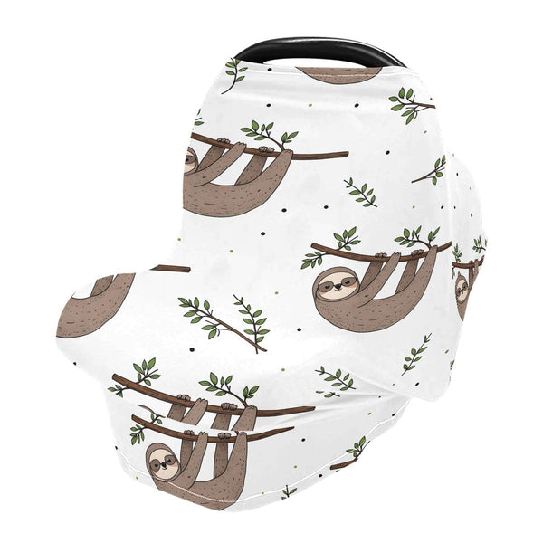 SUABO Nursing Cover Breastfeeding Scarf, Cute Doodle Sloth Car Seat Covers for Babies