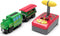 HANQIAN Battery Operated Locomotive Train Set for Wooden Train Track, Electric Remote Control