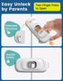 4 Pack Child Proof Cabinet Refrigerator Locks, Baby Proofing with Strong Adhesive Pad for Kitchen Drawers (White)