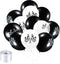 Chengu 50 Pcs Black and White Checkered Balloons - 12 Inch Latex Race Car Checkered Flag Party Supplies Decorations