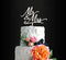 Mr & Mrs Cake Topper, Silver Glitter Wedding Decor for Anniversary and Bridal Shower Cake, Rustic Chic Bride and Groom