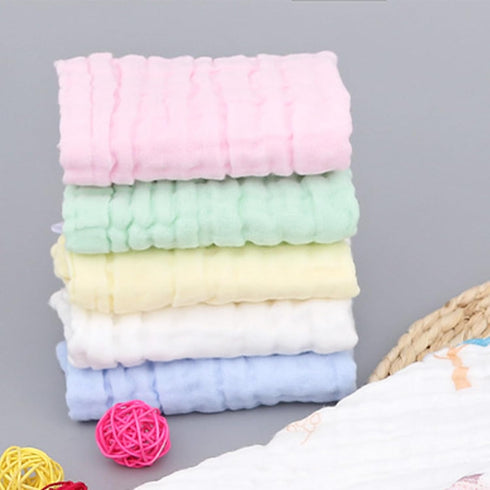 WEBGGER 5 Pack 12x12 inches Baby Washcloths Natural Cotton Kids Wipes Soft Newborn Baby Face Towel Shower Cloth