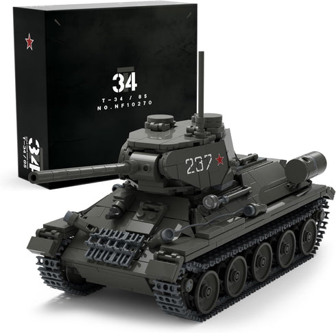 Nifeliz T34/85 Tank, WW2 Military Tank Building Set for Adults, Collectible Army