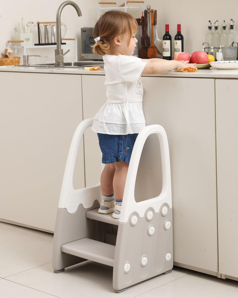 Joylico Two Step Stool with Handrails for Toddler and Kids, Standing Learning Stool