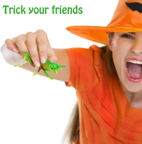 Toyvian 10pcs Plastic Grasshoppers, Insect Figures Toys, Fake Bugs Green for Insect Themed Party Children