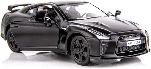 BDTCTK 1/36 Scale GTR R35 Supercar Model Toy - Zinc Alloy Die-Cast Pull Back Vehicle for Kids 4-6 Years Old (Black)